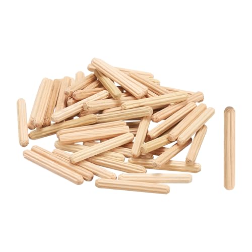 MECCANIXITY Wooden Dowel Pins 3/16" x 1-13/64" (4mm x 30mm) Straight Dowel Rods Wood Fluted Dowels Rods for Crafts Furniture DIY Hardwood Count 50 - size: 3/16"x 1-13/64" (4mm x 30mm)