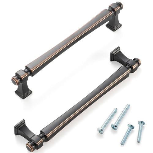 5 Inch Oil Rubbed Bronze Cabinet Pulls 10 Pack French Style P2501 - color: Oil Rubbed Bronze, size: 5 Inch Hole Centers