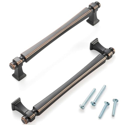 5 Inch Oil Rubbed Bronze Cabinet Pulls 10 Pack French Style P2501 - color: Oil Rubbed Bronze, size: 5 Inch Hole Centers