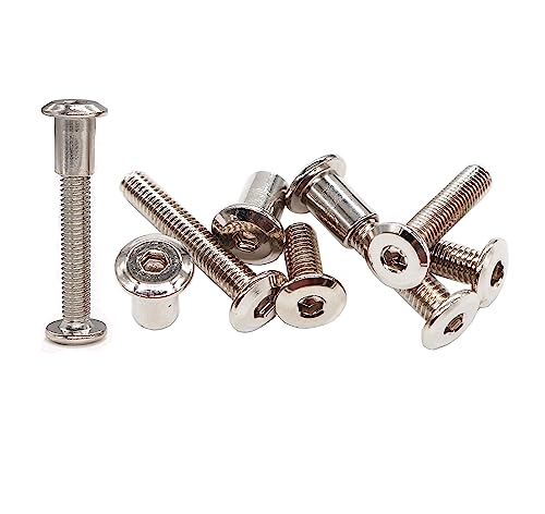 cSeao 12-Pack M6-1.0 x 30mm Rivet Countersunk Hex Head Socket Cap Bolt and Barrel Nut for Furniture - size: M6x30mm 12-Pack
