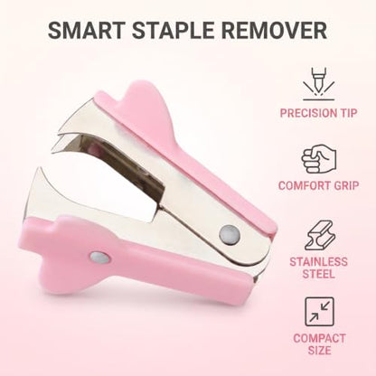 3Pcs Pink Staple Removers - Modern Plastic Staple Pullers with Non-Slip Handles | Easy-Grip Stapler Removal Tools for Students, Teachers | Perfect for Home, School & Office Use