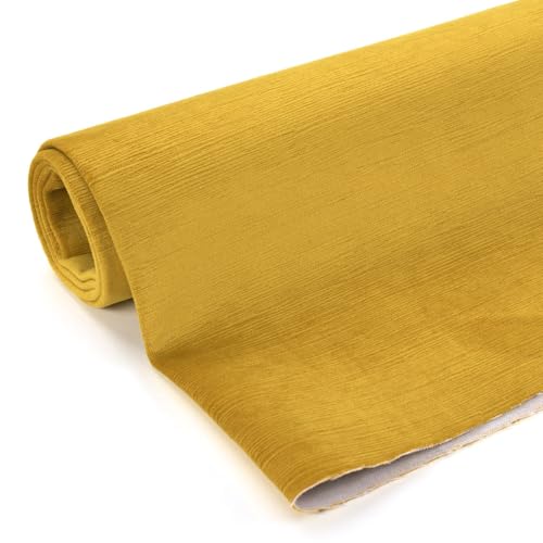 Foamma Benson Textured Microfiber Plain Velvet Upholstery Fabric by The Yard – 56" Wide Soft Fabric Ideal for DIY Sewing, Upholstery, Crafts, Chairs, Sofas and Home Décor - Curry, 1 Yard - color: Curry, size: 1 Yard