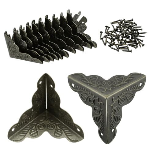 SDTC Tech 12 Pack Furniture Corner Protector 1" x 1" Antique Bronze - color: Bronze