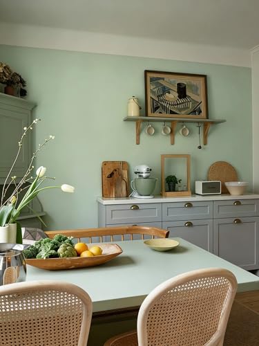 Dimoon 236''x17.7'' Green Peel and Stick Wallpaper Contact Paper Modern Self Adhesive Wall Paper Removable Renter Friendly Textured Solid Color Shelf Cabinet Vinyl Roll (236''x17.7'',Light Green) - color: Light Green, size: 17.7" x 236"