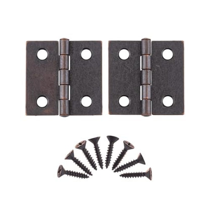 Antique Copper Butt Hinges - 1-1/2" x 1-1/2" - Pack of 2 - Cabinet Door and Box Hinges - BH6-SAC (1) - color: Antique Copper