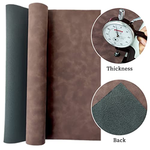 Dark Brown Soft Faux Suede Fabric 30x135cm Synthetic Faux Leather Frosted Leatherette for Apparel Shoes Sewing Crafts - color: Dark Brown