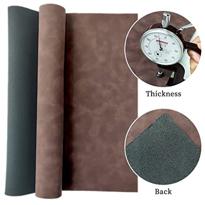 Dark Brown Soft Faux Suede Fabric 30x135cm Synthetic Faux Leather Frosted Leatherette for Apparel Shoes Sewing Crafts - color: Dark Brown