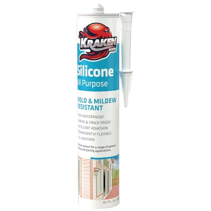 Kraken Bond RTV Silicone Sealant Brown (1 x 10.1 fl.oz.)%100 Waterproof Silicone Caulk Kitchen and Bathroom, All Purpose, Window Caulking Sealant Outdoor, RV, 1 Pack - color: Brown, size: 1 Pack