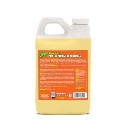 Smart 'n Easy Paint & Varnish Remover Gel - Do It Yourself Friendly Paint Remover - Strips Multiple Layers of Acrylic, Latex, Oil & Water-Based Paints & Varnishes - Orange Citrus Scent - 1/2 Gallon - size: 64 Fl Oz (Pack of 1)