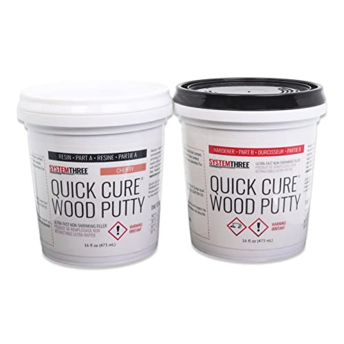 System Three Quick Cure Putty, Cherry, Quart Kit - color: Cherry, size: 1 Quart