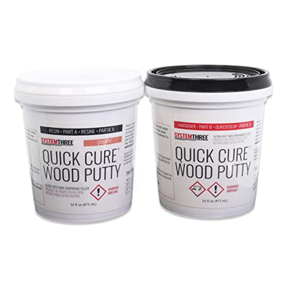 System Three Quick Cure Putty, Cherry, Quart Kit - color: Cherry, size: 1 Quart