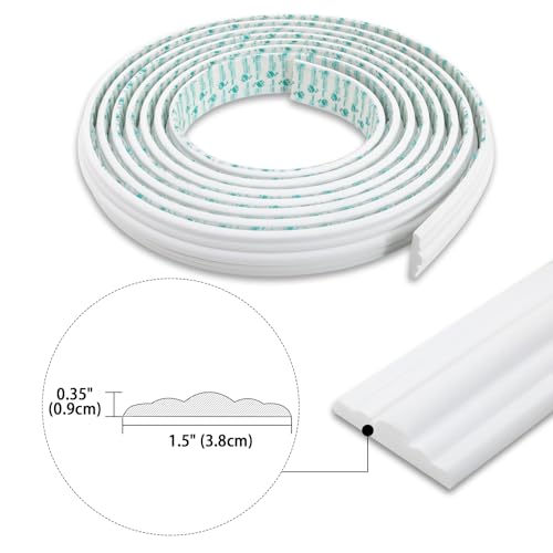 Trimold 118" x 1.5" Lightweight Peel and Stick Chair Rail Molding, Flexible Accent Wall Trim for Home Decoration & Protection - size: 118"L x 1.5"W