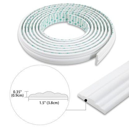 Trimold 118" x 1.5" Lightweight Peel and Stick Chair Rail Molding, Flexible Accent Wall Trim for Home Decoration & Protection - size: 118"L x 1.5"W