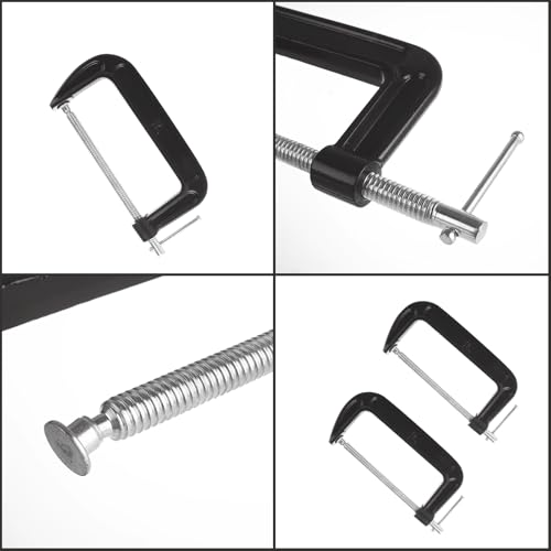 4Pcs 8 Inch C Clamp Heavy Duty C-Clamps Quality Iron C-Clamps Industrial Strength C Clamp Set for Woodworking Welding Building Metal Workpiece