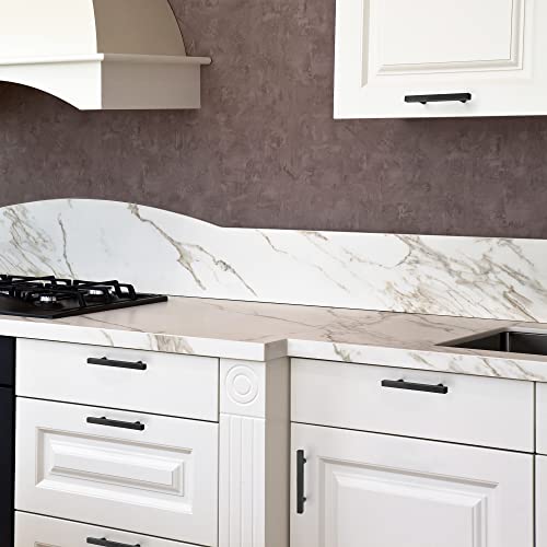 Matte Black Cabinet Handles Drawer Pulls 3.75 Inch CC 25 Pack - color: Matte Black Square T-Shaped, size: 3-3/4" Hole Center