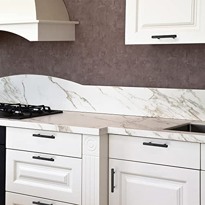 Matte Black Cabinet Handles Drawer Pulls 3.75 Inch CC 25 Pack - color: Matte Black Square T-Shaped, size: 3-3/4" Hole Center