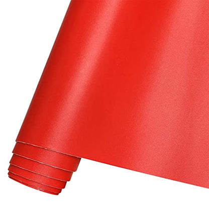 HYANG Smooth Solid Color Red Faux Leather Sheets 1 Rolls 12"X53" (30cmX135cm),Faux Leather is Great for, Bows,Earrings Handmade DIY Craft Projects Making - color: Red