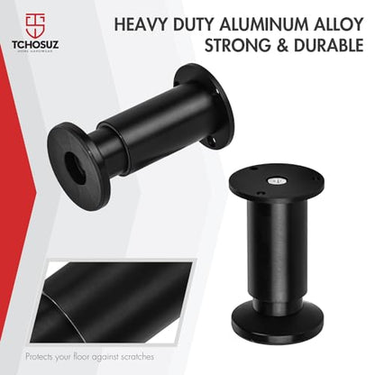 4 Inch Aluminum Alloy Adjustable Furniture Legs Heavy Duty Set of 4 - color: Aluminum Alloy-black, size: 4 inches