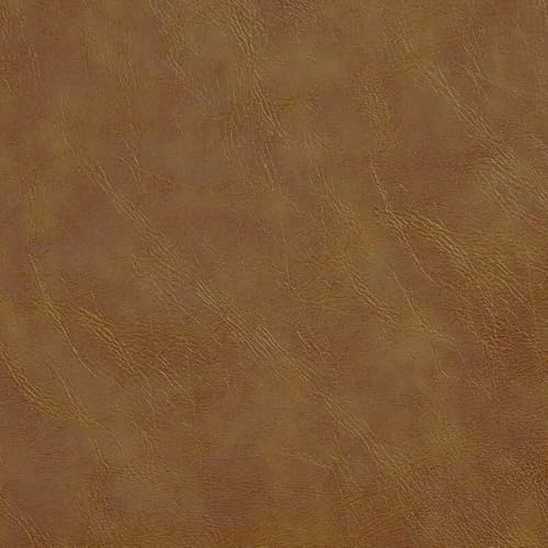 Mybecca Faux Leather Vinyl Fabric Color : Caramel Brown BY THE Yard - color: Caramel Brown, size: BY THE YARD