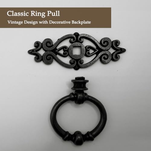 8 Pack Oil-Rubbed Bronze Ring Pulls, Single Hole Cabinet Hardware - color: Oil Rubbed Bronze