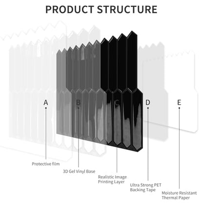 10 Sheets Long Hexagon Tile Peel and Stick Backsplash - color: Black