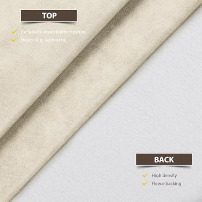 Faux Leather Vinyl Upholstery Fabric by The Yard 1.3mm Thicken 8 Yards - color: Beige, size: 8 Yards