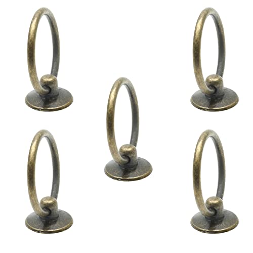 5Pcs 1" x 2" Bronze Ring Drawer Pulls - color: Bronze