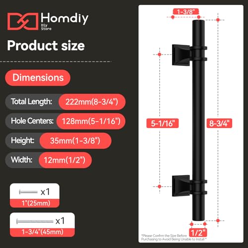 homdiy 10 Pack 5 Inch Black Cabinet Handles, Black Cabinet Pulls, Drawers Pulls for Kitchen Cabinets, Durable Modern Dresser Pull with Matte Finish, Zinc Alloy Kitchen Cabinet Hardware - color: Black, size: 5in(128mm) hole centers