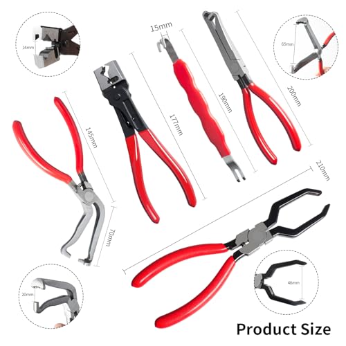 2 Pieces Electrical Disconnect Pliers for Cars, Automotive Electrical Plug Connector Disconnect Tool and Connector Separator and Hose Clamp Pliers - style: Electrical Disconnect Pliers Set 6