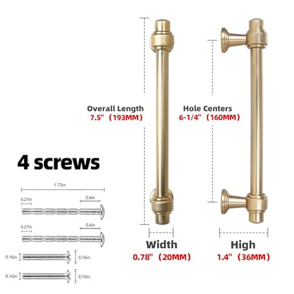 Champagne Bronze Kitchen Cabinet Pulls 6-1/4 Inch 10 Pack - color: Champagne Bronze, size: 6-1/4" Hole Center(160mm)