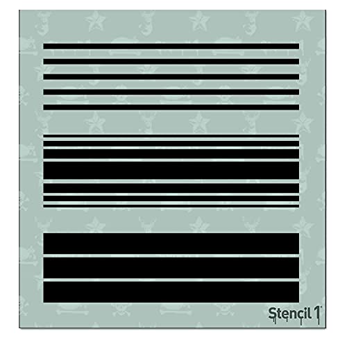 Stencil1 Various Stripes Stencil 5.75" x 6" Geometric Pattern Lines - color: Various Stripes Stencil 1 5.75" x 6"