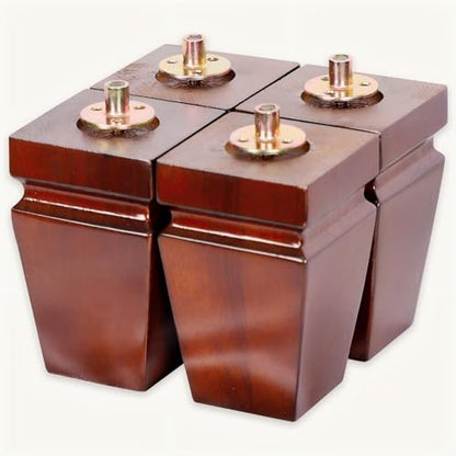 Wood Legs for Furniture 5 inch Heavy Duty Sofa Legs Square Brown Bed Legs Pack of 4, Mid Century Chair Feet, Sofa Replacement Parts, Dresser Leg Sideboard Recliner Couch Riser - color: Brown, size: 5"H*3.15"W