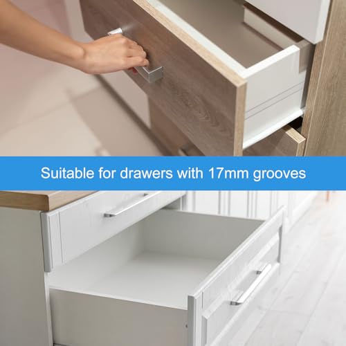 uxcell Drawer Slides, 4Pcs 300mm - Plastic Drawer Rails, Side Mounted Grooved Guide Rails for Cabinet Drawers Bedside Tables Wardrobe Dressers (White) - color: White