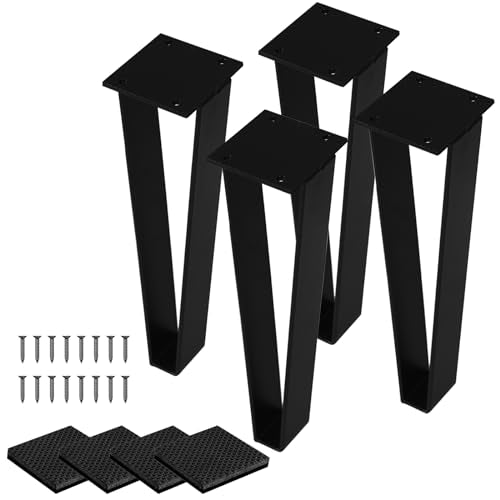 NXN-HOME 12 inch Metal Bench Legs Triangle-Shape Furniture Legs, Solid Steel Table Legs Metal Couch Legs Metal Legs for Sofa Couch Dresser Coffee Table (Set of 4) - size: 12 INCHES
