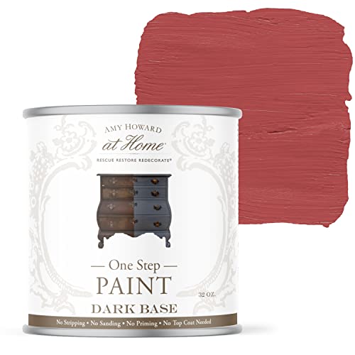 AMY HOWARD AT HOME Chalk-Based One Step Paint for Furniture, Cabinetry, Decor, Finish, and More | No Stripping, Sanding, or Priming | Dark Base | 16 Ounce | Charm School - color: Charm School, size: 16 Fl Oz (Pack of 1)