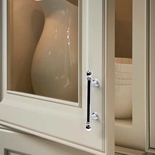YAGU 6 Pack Polished Nickel Kitchen Cabinet pulls 3 Inch(76mm) Hole Center Solid Bright Chrome Dresser Drawer Handles Furniture Hardware for Cupboard Wardrobe Closet Vanity - color: Polished Chrome, size: 6 Pack, style: 3''/76MM Hole Center