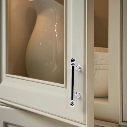 YAGU 6 Pack Polished Nickel Kitchen Cabinet pulls 3 Inch(76mm) Hole Center Solid Bright Chrome Dresser Drawer Handles Furniture Hardware for Cupboard Wardrobe Closet Vanity - color: Polished Chrome, size: 6 Pack, style: 3''/76MM Hole Center