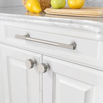 Amerdeco 10 Pack Brushed Satin Nickel Cabinet Pulls 7.5 Inch(192MM) Hole Centers Kitchen Cabinet Handles Hardware Kitchen Handles for Cabinets Cupboard Handles Drawer Pulls ZH0071 - color: Brushed Satin Nickel, size: 7.5"/192MM