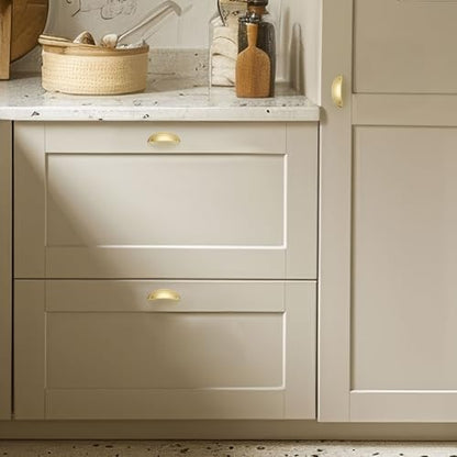 Ravinte Brushed Gold Drawer Pulls Cabinet Cup Pulls 3 Inch 5 Pack - color: Brushed Gold