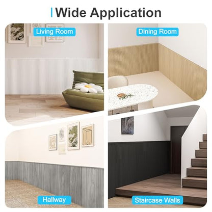 Art3d 79.3 x 40.7 Inch Beaded Wainscoting Wall Panel, 22.38 sq.ft, Oak - color: Oak, size: 79.3"x40.7"