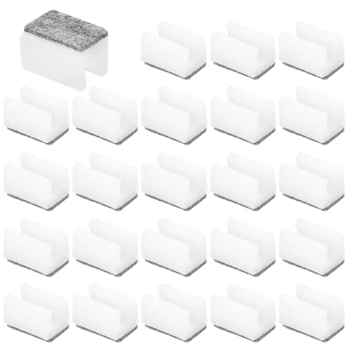 PATIKIL 24pcs Rectangle Chair Leg Cover with Felt Pad, 10mm Slide Smoothly No Scratches No Noise Furniture Feet Hardwood Protectors Tips Floor Glides Tubing Caps for Office,White Grey - color: White Grey, size: 10MM
