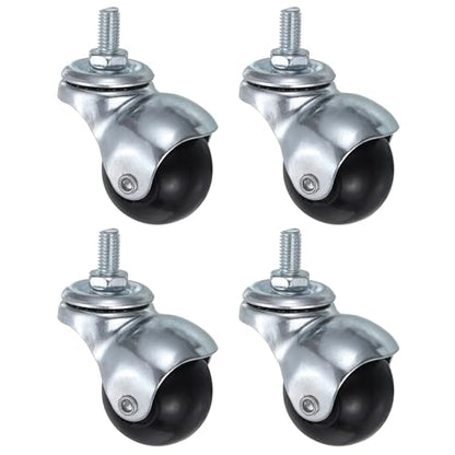 uxcell 1.5 Inch Ball Caster Wheels, 4pcs Threaded Stem Caster 360 Degree Rotatable Caster Wheels for Furniture, Silver Tone - color: Silver Tone, size: 1.5 Inch