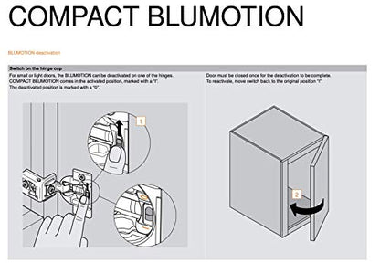 Blum 39C355B.25 Compact BLUMOTION 39C Hinge, Soft-Close, 110 Degree, 1-9/16 Overlay (2)