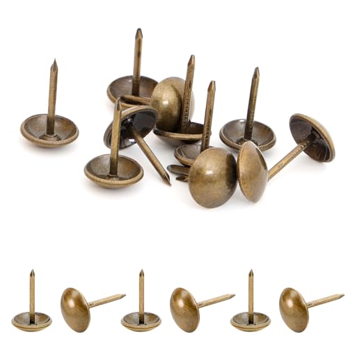 7/16 inch Diameter Upholstery Tacks, Nailhead Decorative Trim for Furniture, Bronze, 100 PCS - color: Bronze