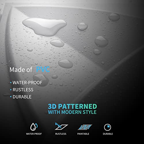 Art3d Waterproof 3D Textured PVC Decorative Wall Panels, 33-Pack, White - color: White