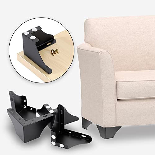 OwnMy 4PCS Metal Furniture Legs 3 Inch Black Sofa Legs Dresser Legs - size: 3 Inch