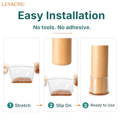 24 Pack Chair Leg Floor Protectors, Chair Leg Caps Round L - size: Round L