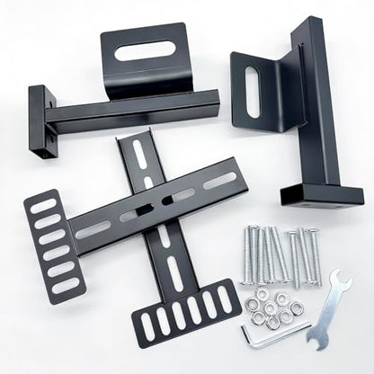 Headboard Brackets for Metal Bed Frame, Universal Adjustable Brackets for Headboard with Footboard Extension Kit Fit Twin Full Queen King, Mattress, Matte Black 2 Packs