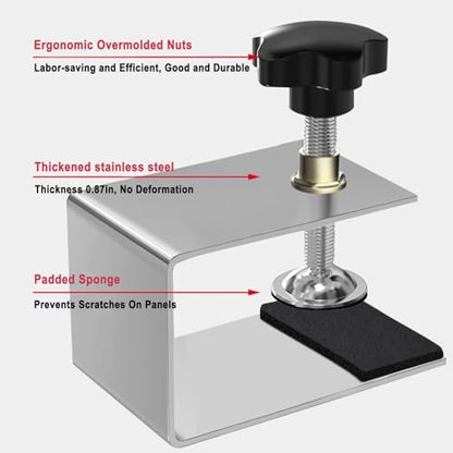 4Pcs Drawer Fixing Clip, Cold-Rolled Steel Clamps for Woodworking, Cabinet Installation Tools Front Drawer Jig for Tables & Desk Mount