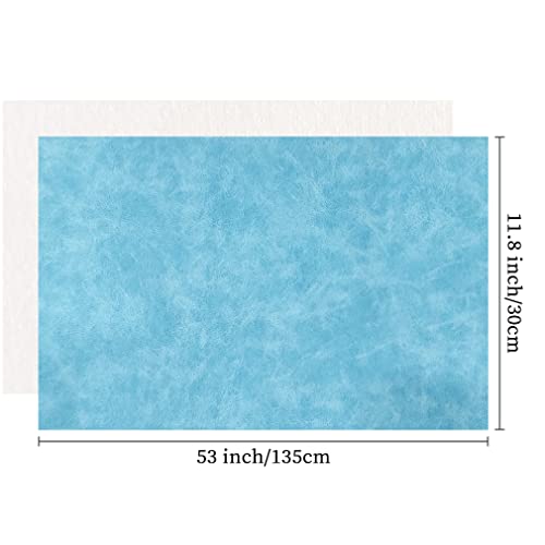 XHT 30 x 135 cm Suede PU Faux Leather Fabric, Soft Smooth Crafts Synthetic Fabric for DIY Handicraft Wallets Bags Making (Sky Blue) - color: Sky Blue
